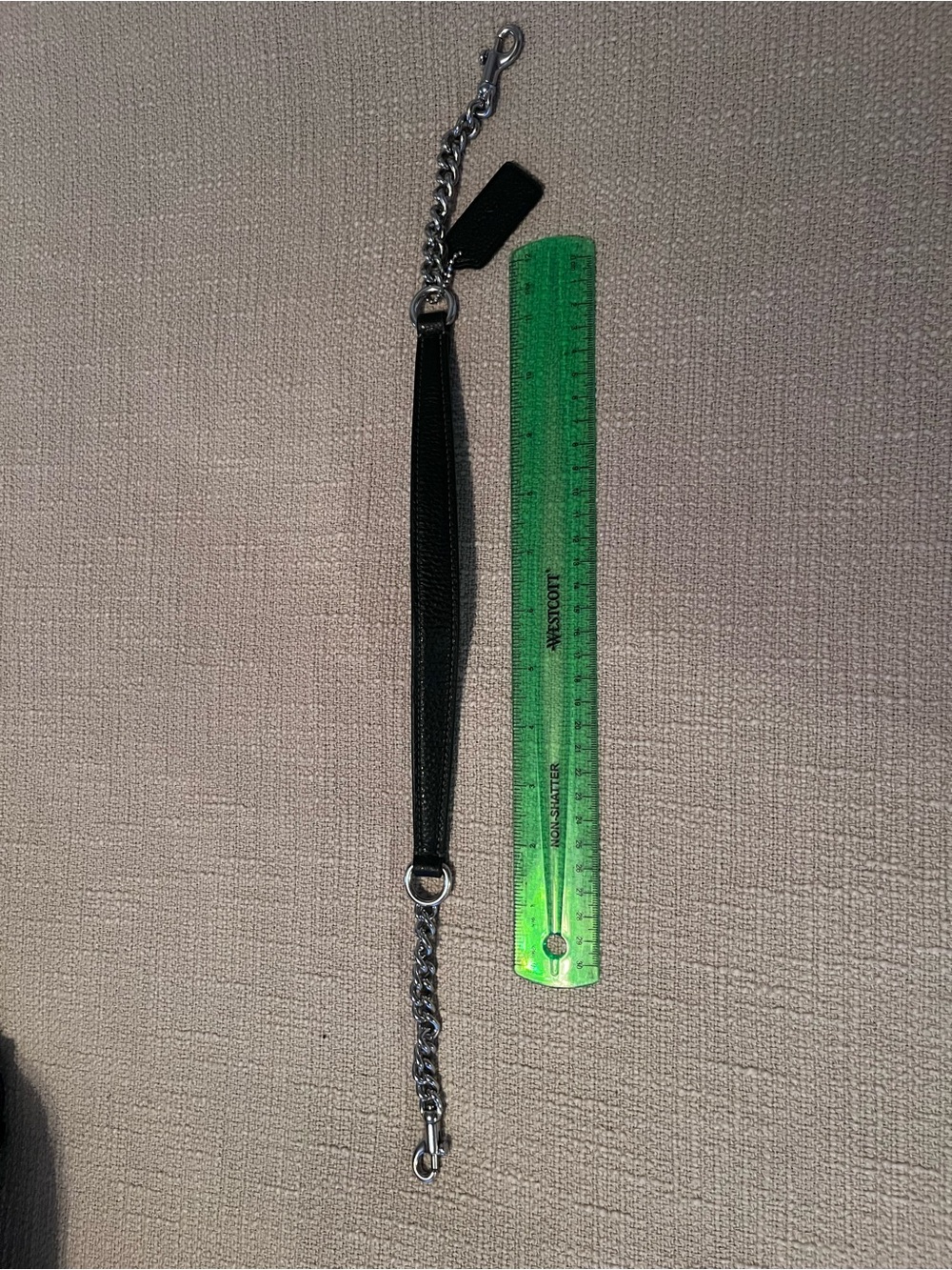 Coach Black Chain strap with Silver Hardware